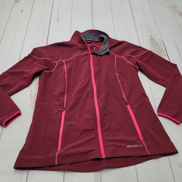 Eddie Bauer red pink windbreaker jacket gorpcore running athletic XL - Picture 1 of 8